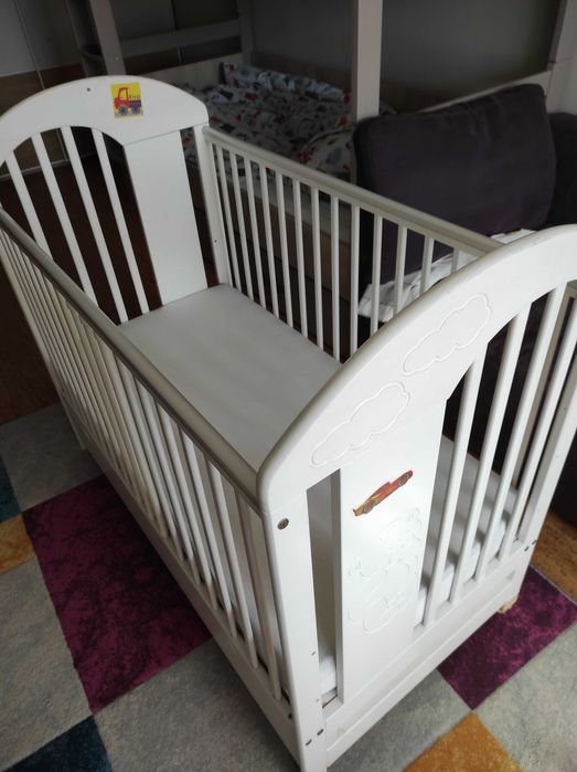 Дървена кошара с матрак 120/60