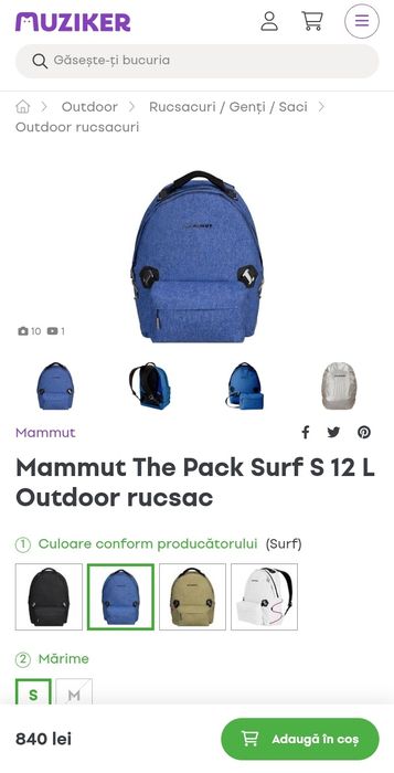 Rucsac Mammut 12 L cu pelerina de ploaie
