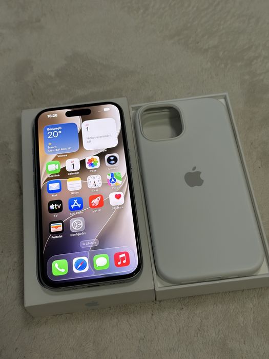 iPhone 15 Blue 128 GB 93% ca nou + folie si cutie / husa apple