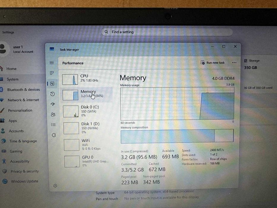 Laptop Lenovo IdeaPad Slim 3 Gri Argintiu | Intel Pentium Gold 6405U | SSD 384 GB | Cutie + Încărcător | Stare Impecabilă