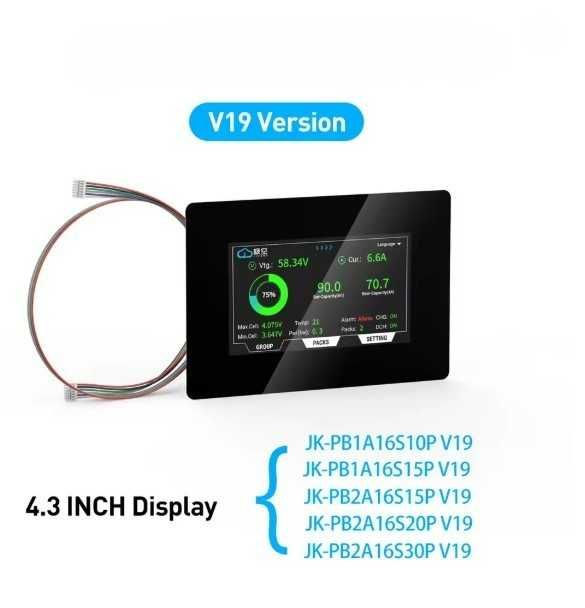 Display BMS Jikong 4.3 inch V19, compatibil 8S/16S, LiFePO4
