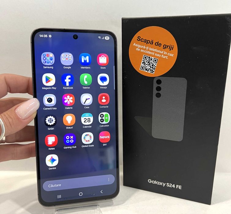 Samsung S24 FE, 128GB/8GB RAM, garanție, Graphite, impecabil!