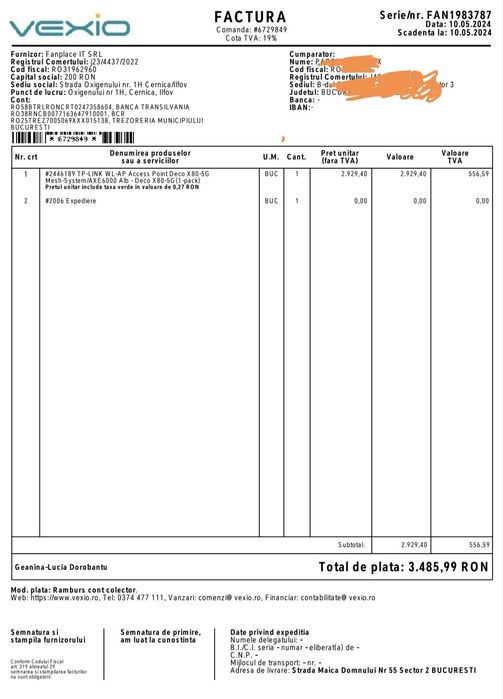 Router TP-Link Deco X80-5G – Router 5G + Wi-Fi 6 AX6000, Stare impecab