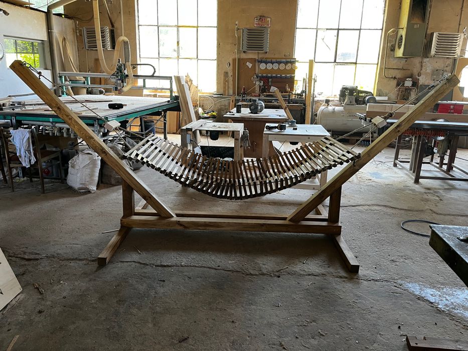 Дървен масивен градински хамак