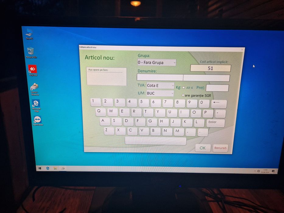 Vând sistem complet POS+sertar bani pentru  restaurant/bar/magazine