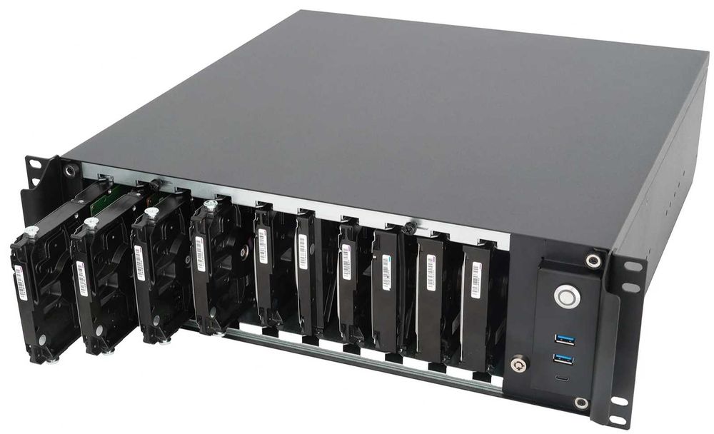 Caracsa Rack 3U 18in NAS Rackmount 3.5″ Bays, Micro ATX Sliger CX3702