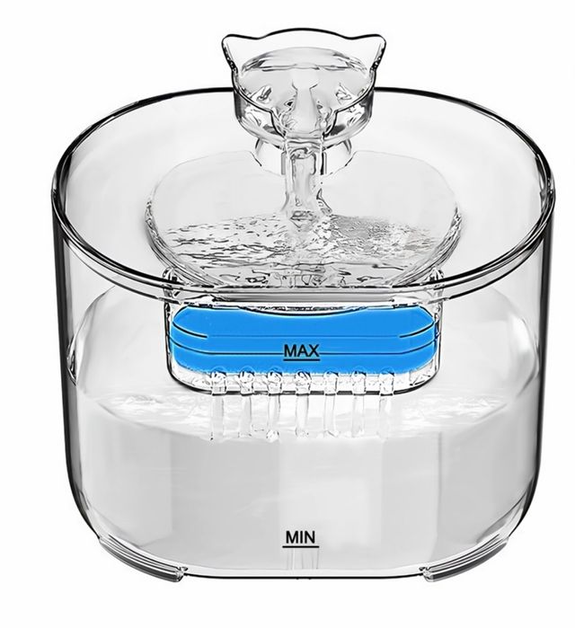 Fântână apa pisici/câini, 2.2L, Transparenta