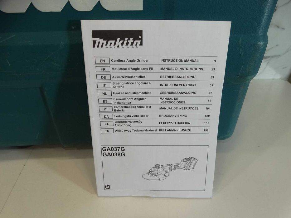 Makita Plastic Case GA037G / GA038G - Празен куфар за 40V ъглошлайф