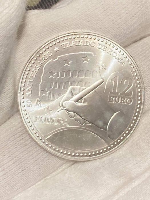 Сребърна монета 12 евро - 50-та годишнина от Римския договор