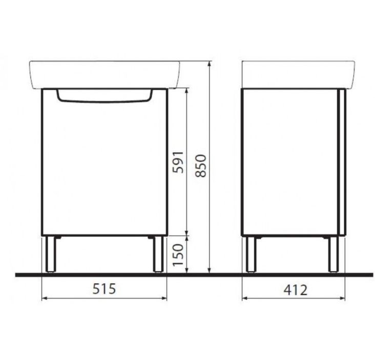 Vand mobilier lavoar (51x41x59)