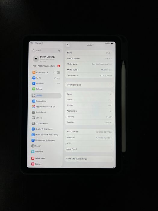 iPad Air 5 M1 + Apple Pencil 2