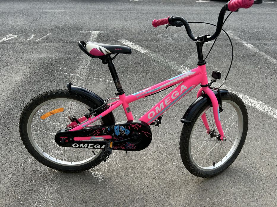 Bicicletă copii OMEGA - Roz Vibrant, Marime 12”