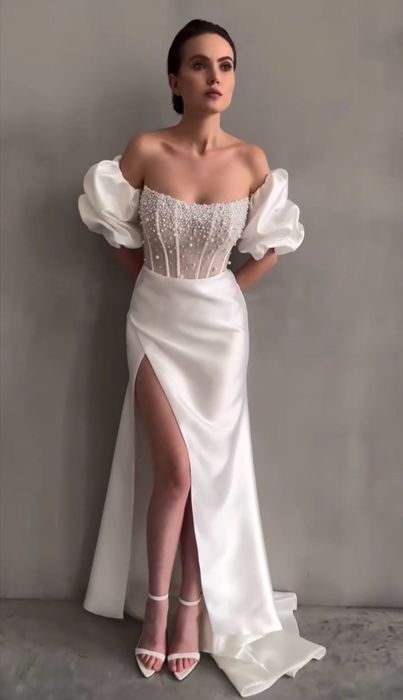 Сватбена рокля + дълъг воал подарък