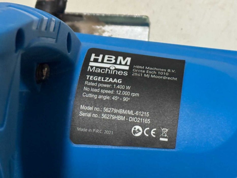 Ръчен циркуляр за рязане на плочки HBM 56279, 1400 W, 125 мм