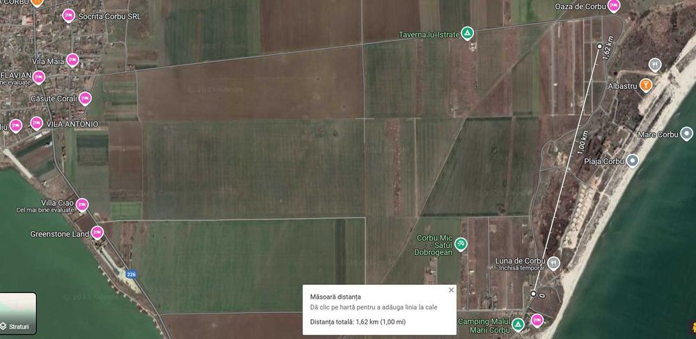 Inchiriez / Vand Teren Corbu 1800 mp la 500 m de plaja