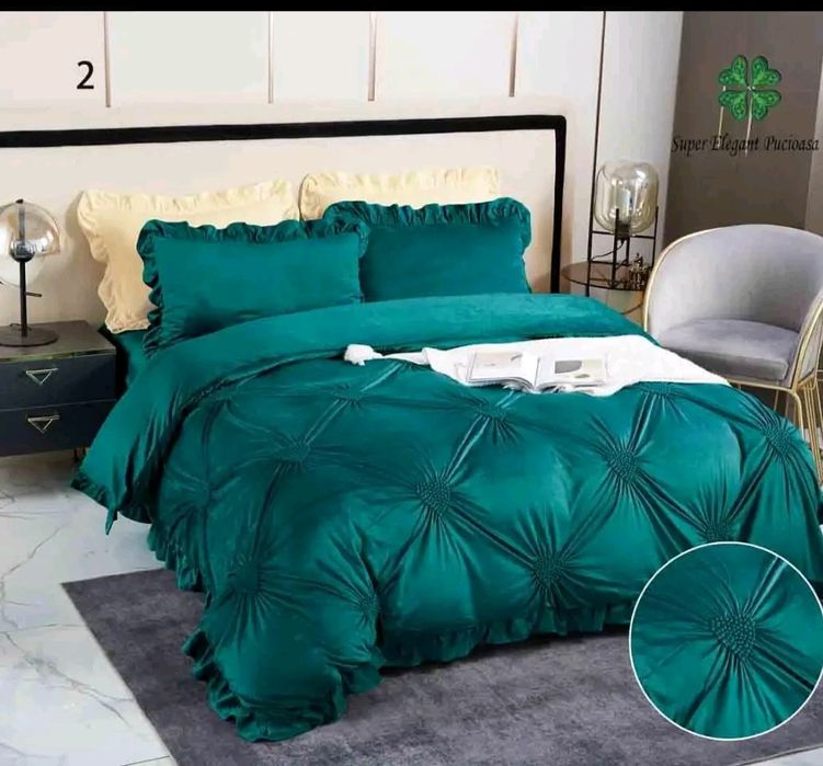 Lenjerii catifea groasă Pucioasa, 4 piese