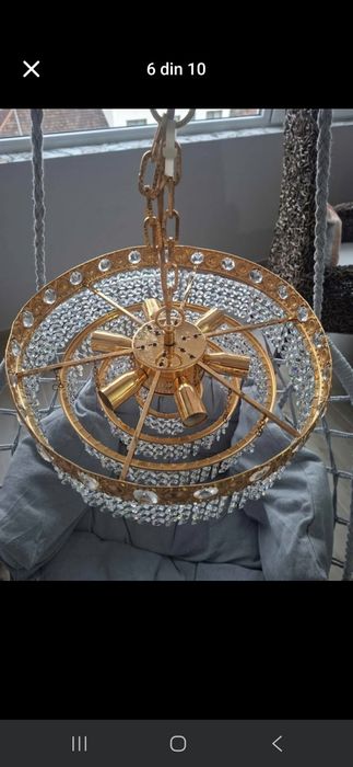 Candelabru placat cu aur cristal