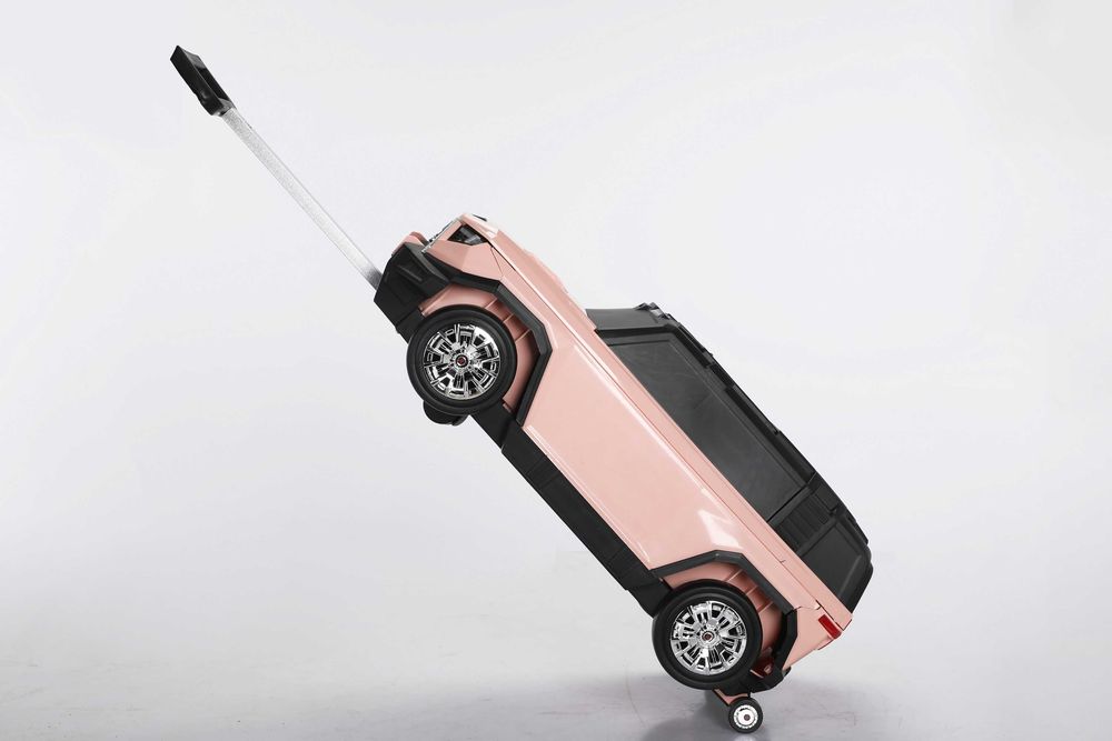 Valiza tip masinuta, Kinderauto SPEED, multifunctionala 2 in 1 #pink