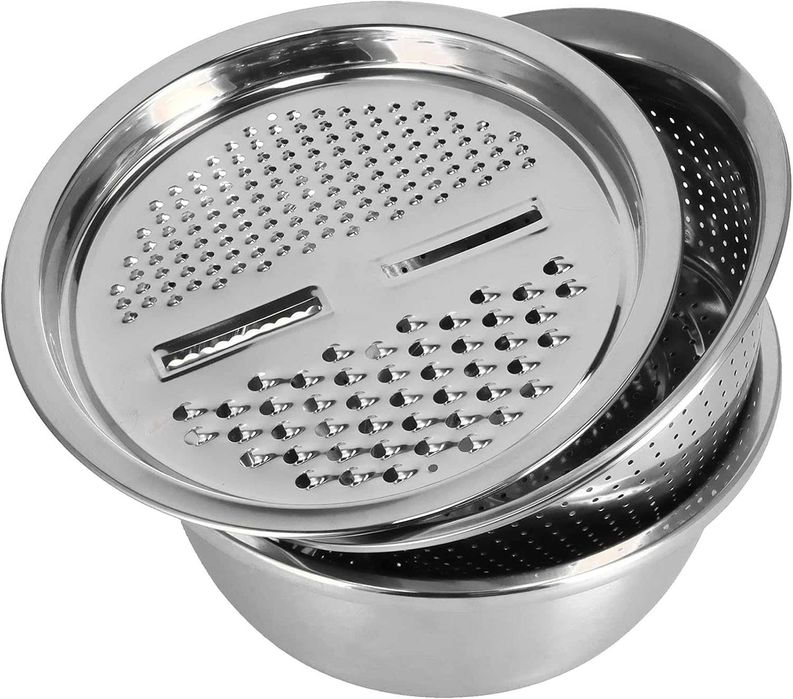 Неръждаема купа с ренде и гевгир 3в1