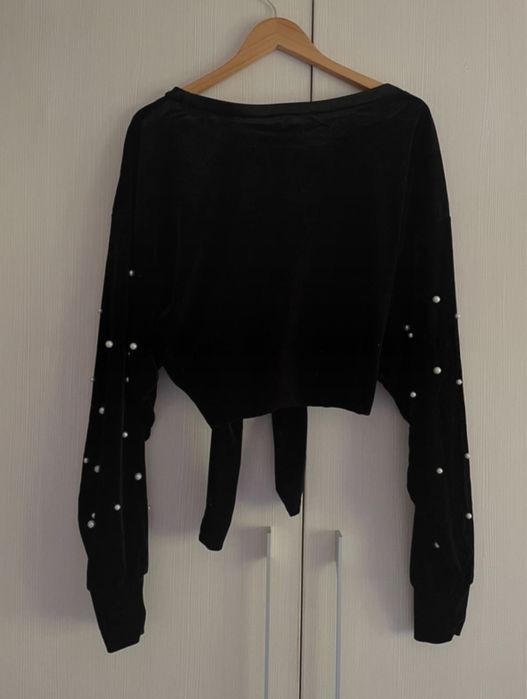 Bluza dama de catifea cu perle