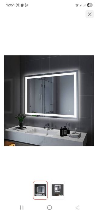 Зеркало подсветкой + установка