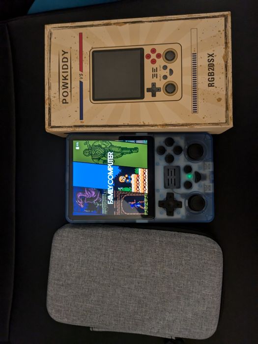 Consola portabila Powkiddy RGB20SX jocuri retro + carcasă transport