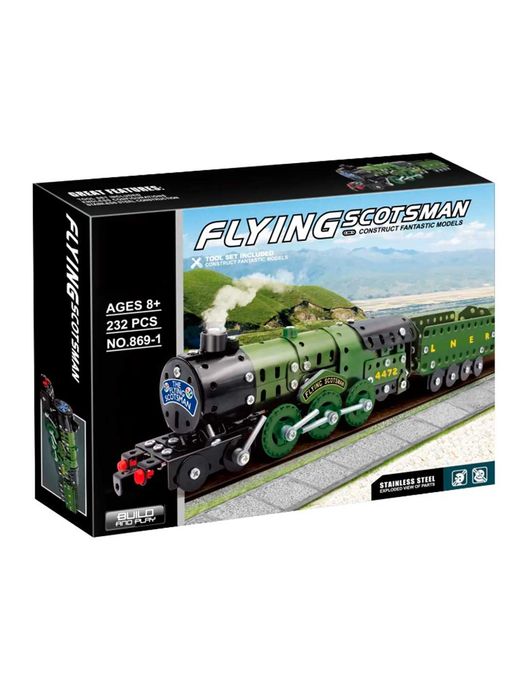 конструктор поезд Летучий шотландец легендарный поезд ,металический