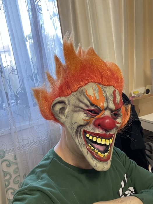 Masca latex Clovn cu Flacara