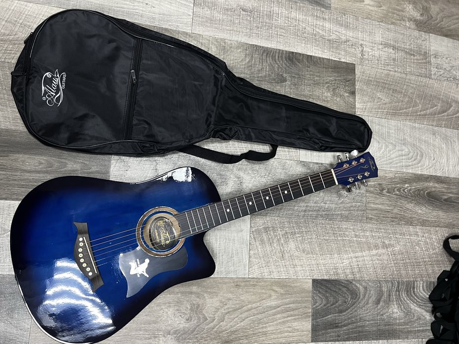 Гитара 38 размер акустическая металл+ чехол
