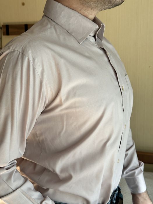 Мужская однотонная рубашка