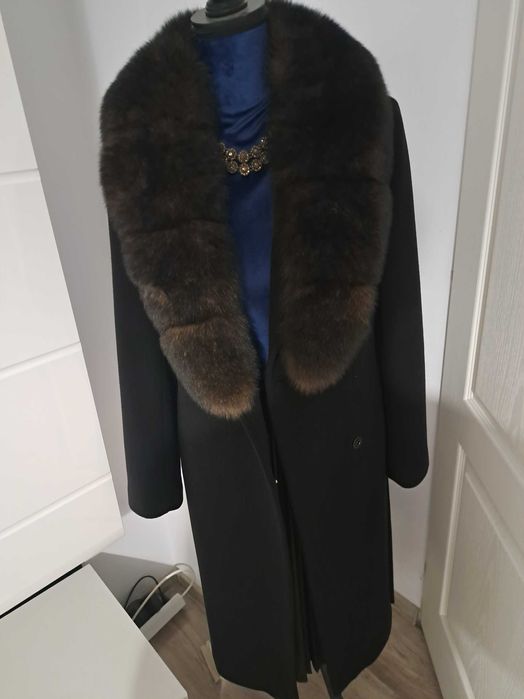 Palton guler blana naturala