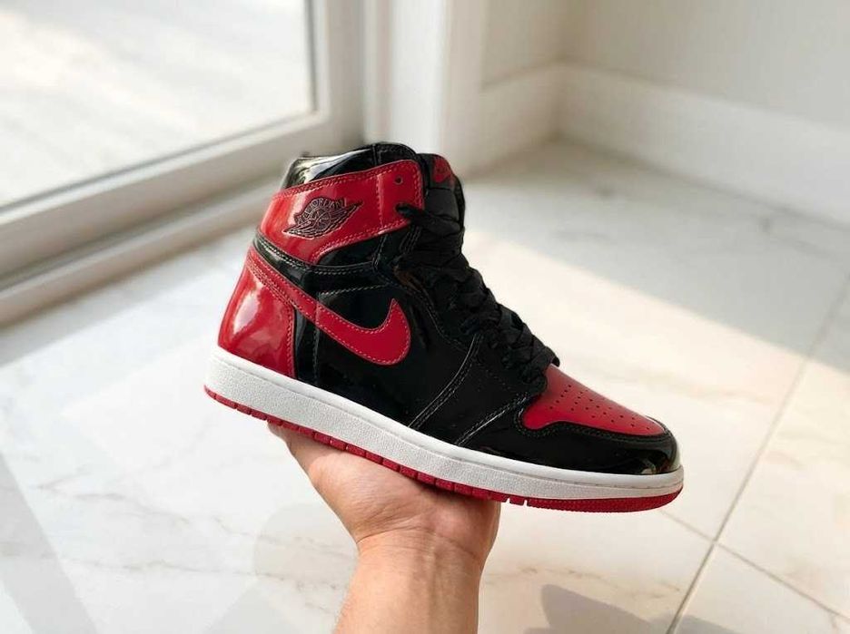 Adidasi Jordan 1 High Patent Bred - OG - Premium - Unisex