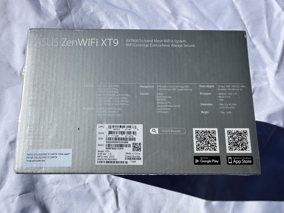 Router Mesh Wireless ASUS ZenWiFi XT9 (W-1-PK), AX7800