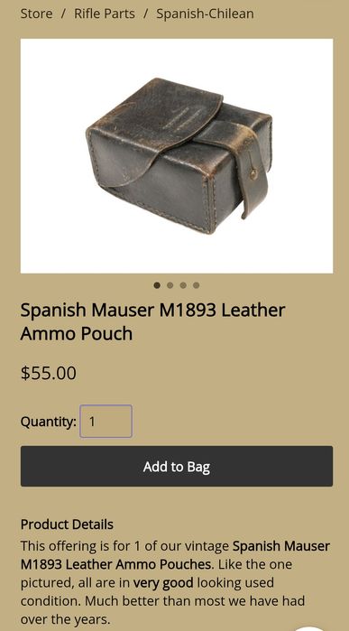 Genti piele cartusiera md 1893 Mauser Spania
