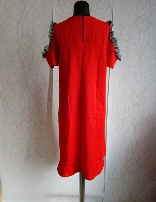 НОВА Туника рокля, цвят горчица , червен, памук и еластан, L и XL