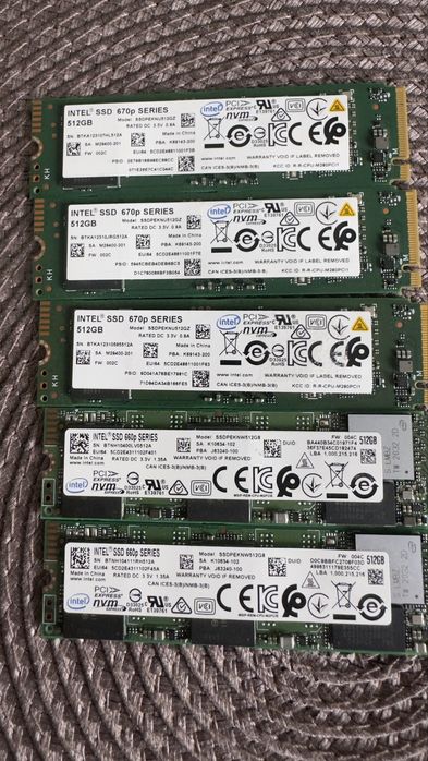 SSD Intel 1TB 512GB NVMe m2.2280