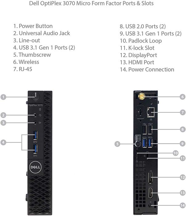 Mini Sistem PC HTPC Dell OptiPlex 3070 i3-9100T 4GB SSD 128GB Win10 Nou Sigilat