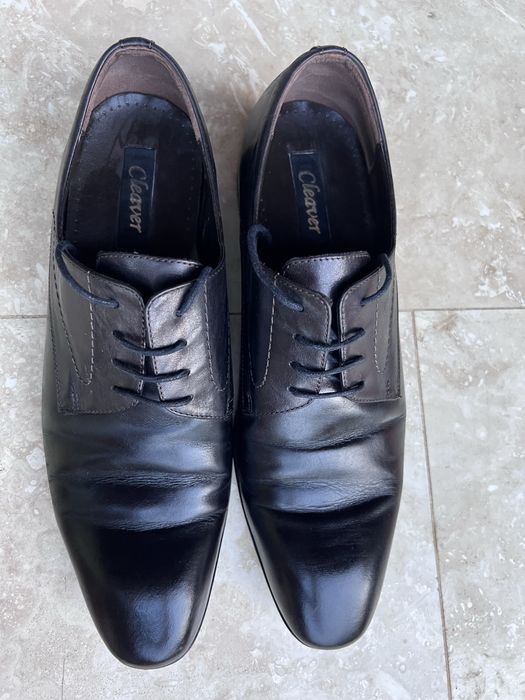 Pantofi negri eleganți pentru bărbați, piele naturală, mărimea 41