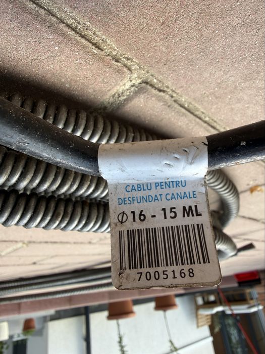 Sarpe desfundat canalizare 16 mm - 15 m