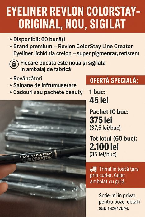 EYELINER revlon Colorstay – original, oferta!!nou