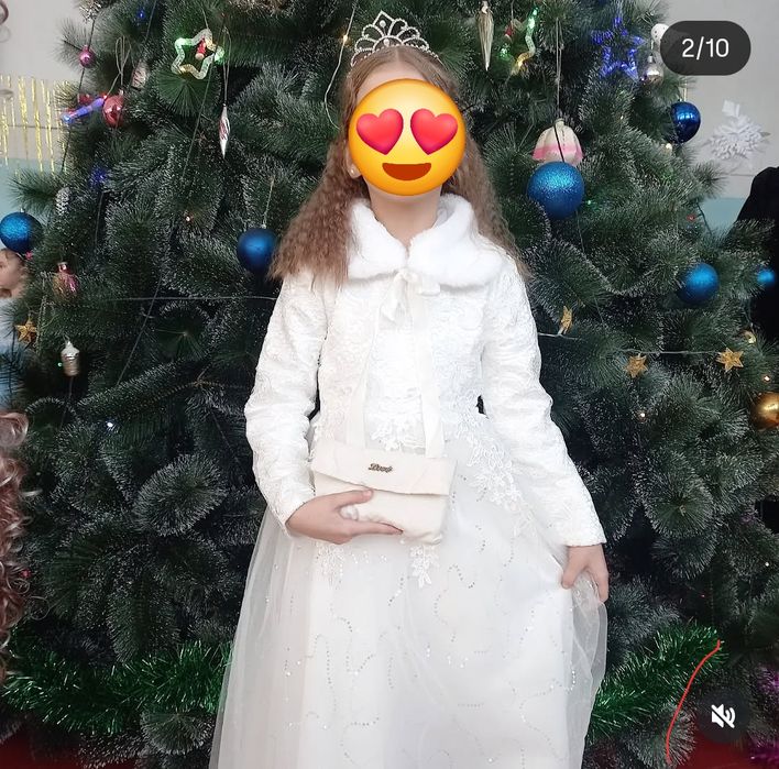 Нарядное,белоснежное платье