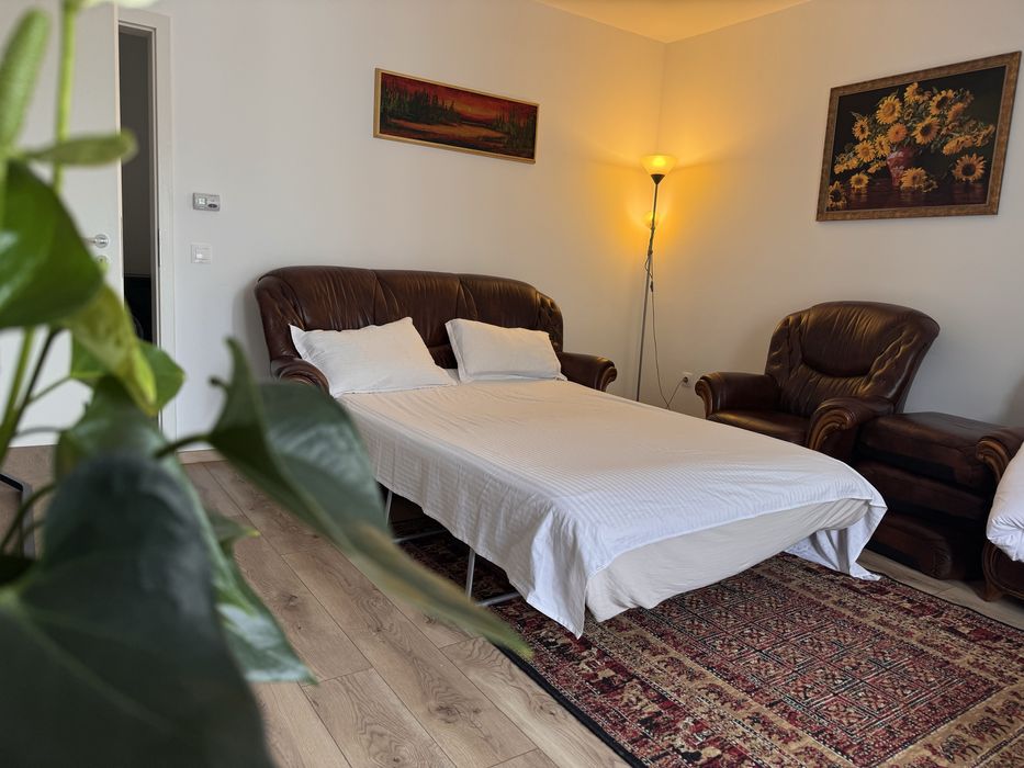 Canapea piele cu fotolii retro extensibila, Italia