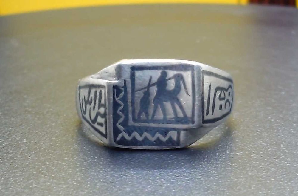 Inel argint etnic | călătorii deșert (bărbat, copil, cămilă)