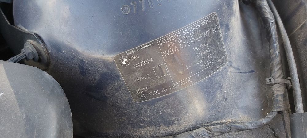 БМВ е46 компакт 318 бензин 116 к.с. / BMW E 46 318i n42b18a НА ЧАСТИ