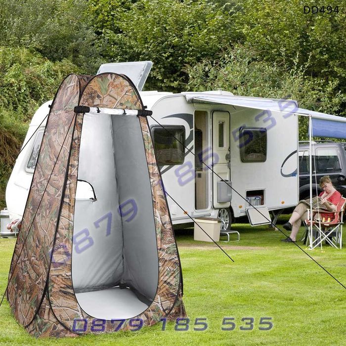 Преносима къмпинг душ палатка камуфлаж съблекалня тоалетна сгъваема