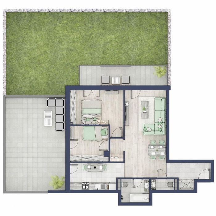 Apartament 3 camere, GRADINA 79 mp & TERASA 60 mp - Bloc nou cu Lift