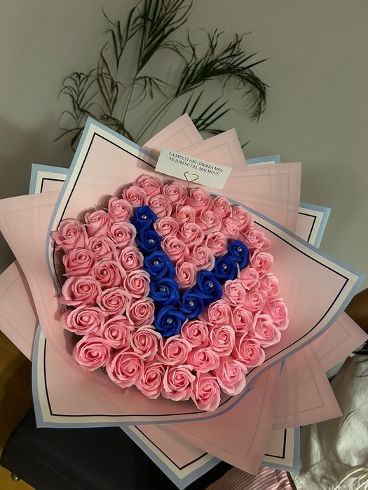 Buchet trandafiri sapun cadou valentine s day