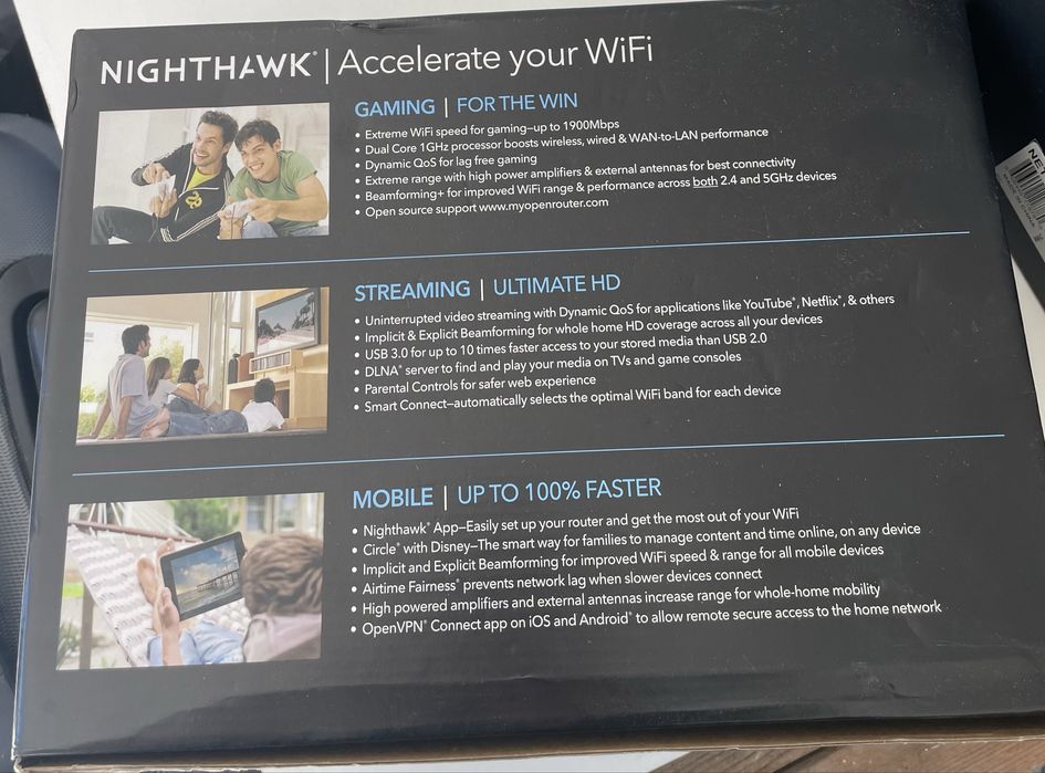 Продавам Gaming & Streaming Netgear рутер и Switch Modem Nigthawk Netgear