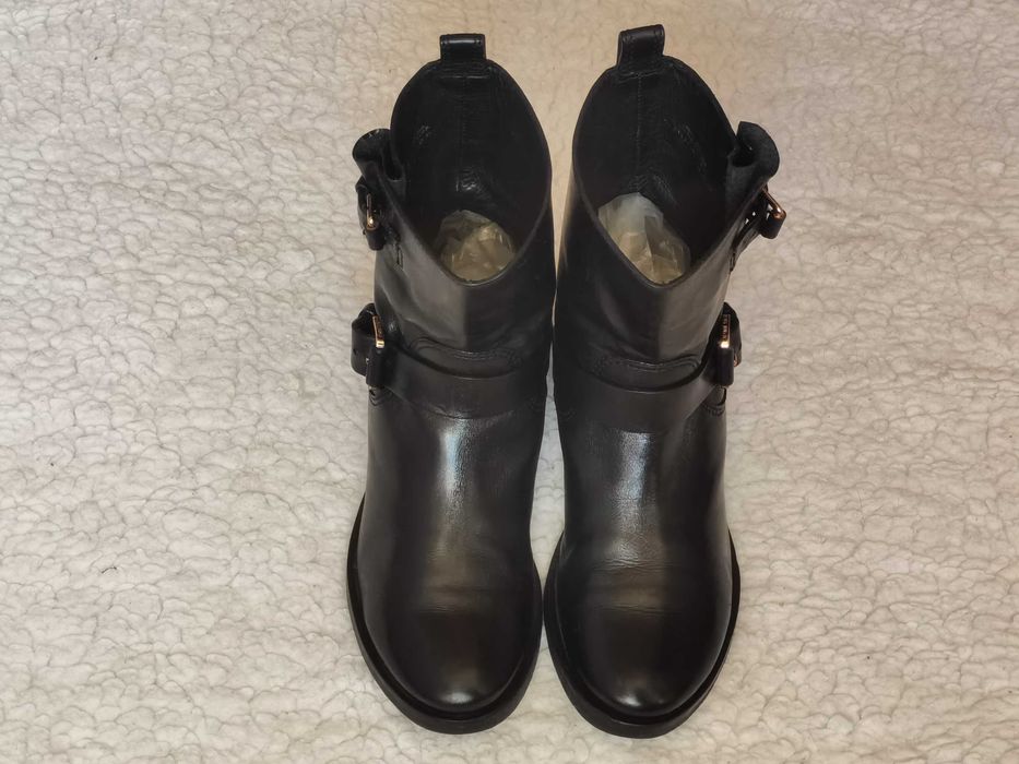 Cizme negre dama Tory Burch ghete femei piele naturala