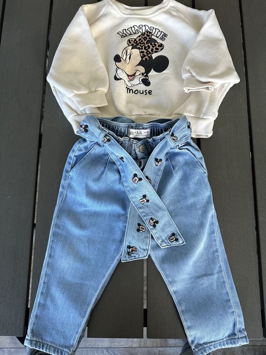 Есенна блузка Zara и дънки,9-12 месеца 80 см.